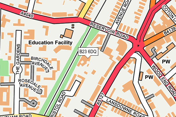 B23 6DQ map - OS OpenMap – Local (Ordnance Survey) B23 6DQ map - OS OpenMap – Local (Ordnance Survey)