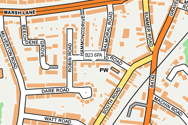 B23 6PA map - OS OpenMap – Local (Ordnance Survey) B23 6PA map - OS OpenMap – Local (Ordnance Survey)