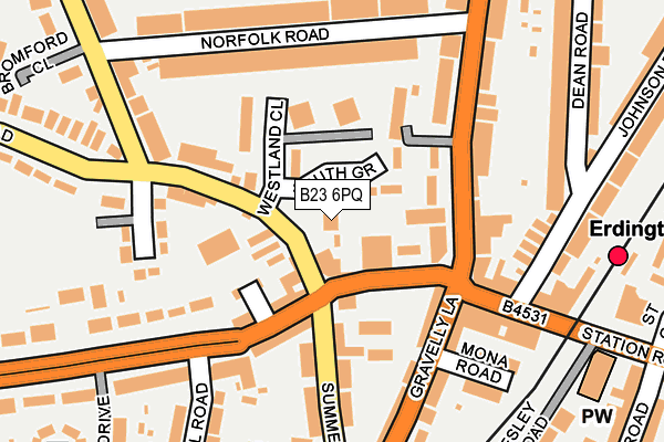 B23 6PQ map - OS OpenMap – Local (Ordnance Survey) B23 6PQ map - OS OpenMap – Local (Ordnance Survey)