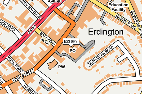 B23 6RY map - OS OpenMap – Local (Ordnance Survey) B23 6RY map - OS OpenMap – Local (Ordnance Survey)