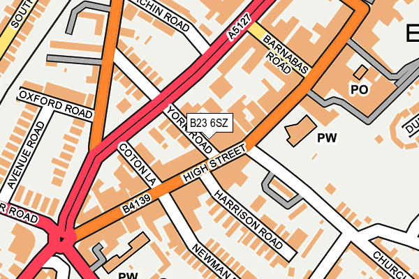 B23 6SZ map - OS OpenMap – Local (Ordnance Survey) B23 6SZ map - OS OpenMap – Local (Ordnance Survey)