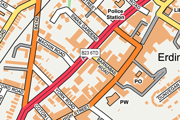 B23 6TD map - OS OpenMap – Local (Ordnance Survey) B23 6TD map - OS OpenMap – Local (Ordnance Survey)