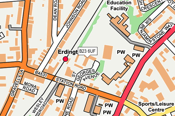 B23 6UF map - OS OpenMap – Local (Ordnance Survey) B23 6UF map - OS OpenMap – Local (Ordnance Survey)