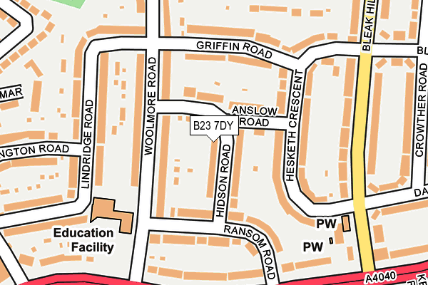 B23 7DY map - OS OpenMap – Local (Ordnance Survey) B23 7DY map - OS OpenMap – Local (Ordnance Survey)