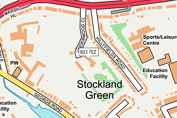 B23 7EZ map - OS OpenMap – Local (Ordnance Survey)