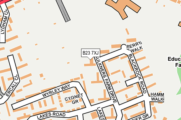 B23 7XJ map - OS OpenMap – Local (Ordnance Survey) B23 7XJ map - OS OpenMap – Local (Ordnance Survey)