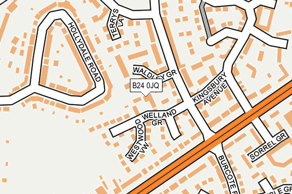 B24 0JQ map - OS OpenMap – Local (Ordnance Survey) B24 0JQ map - OS OpenMap – Local (Ordnance Survey)