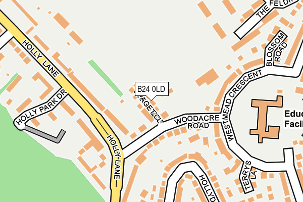 B24 0LD map - OS OpenMap – Local (Ordnance Survey) B24 0LD map - OS OpenMap – Local (Ordnance Survey)