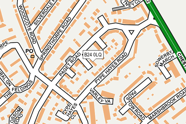 B24 0LQ map - OS OpenMap – Local (Ordnance Survey) B24 0LQ map - OS OpenMap – Local (Ordnance Survey)