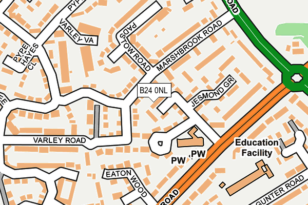 B24 0NL map - OS OpenMap – Local (Ordnance Survey) B24 0NL map - OS OpenMap – Local (Ordnance Survey)
