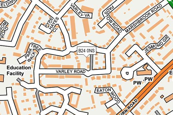 B24 0NS map - OS OpenMap – Local (Ordnance Survey) B24 0NS map - OS OpenMap – Local (Ordnance Survey)