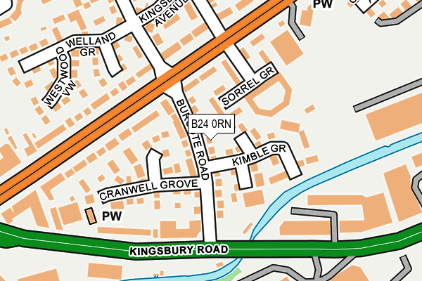B24 0RN map - OS OpenMap – Local (Ordnance Survey) B24 0RN map - OS OpenMap – Local (Ordnance Survey)