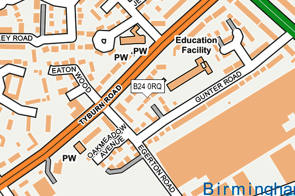B24 0RQ map - OS OpenMap – Local (Ordnance Survey) B24 0RQ map - OS OpenMap – Local (Ordnance Survey)