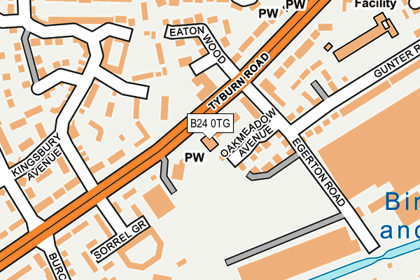 B24 0TG map - OS OpenMap – Local (Ordnance Survey) B24 0TG map - OS OpenMap – Local (Ordnance Survey)