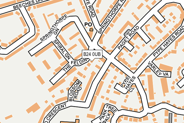 B24 0UB map - OS OpenMap – Local (Ordnance Survey) B24 0UB map - OS OpenMap – Local (Ordnance Survey)