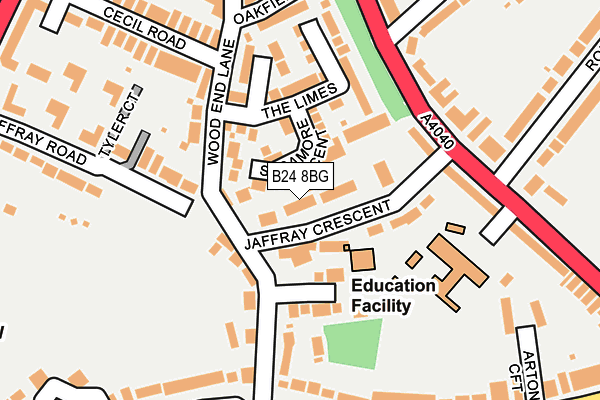 B24 8BG map - OS OpenMap – Local (Ordnance Survey) B24 8BG map - OS OpenMap – Local (Ordnance Survey)