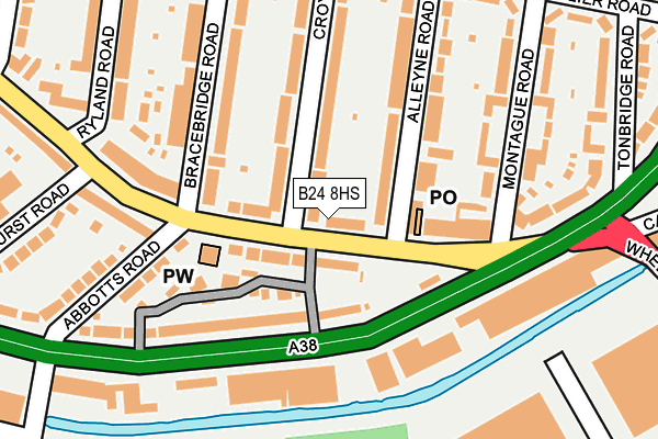 B24 8HS map - OS OpenMap – Local (Ordnance Survey) B24 8HS map - OS OpenMap – Local (Ordnance Survey)
