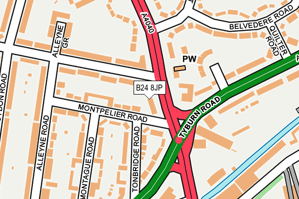 B24 8JP map - OS OpenMap – Local (Ordnance Survey) B24 8JP map - OS OpenMap – Local (Ordnance Survey)