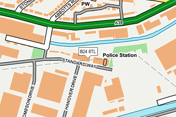 B24 8TL map - OS OpenMap – Local (Ordnance Survey) B24 8TL map - OS OpenMap – Local (Ordnance Survey)