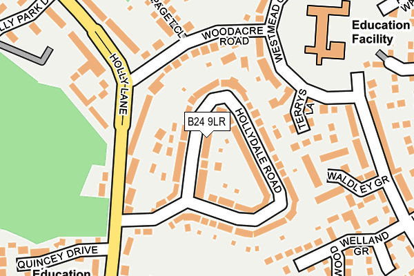 B24 9LR map - OS OpenMap – Local (Ordnance Survey) B24 9LR map - OS OpenMap – Local (Ordnance Survey)