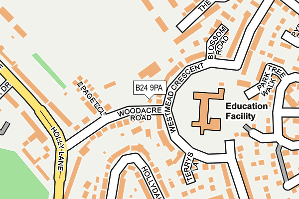 B24 9PA map - OS OpenMap – Local (Ordnance Survey) B24 9PA map - OS OpenMap – Local (Ordnance Survey)