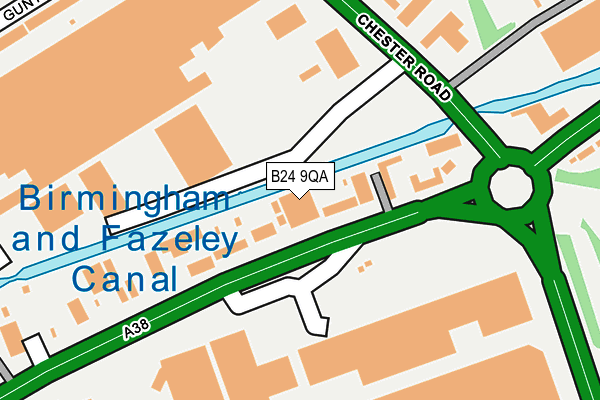 B24 9QA map - OS OpenMap – Local (Ordnance Survey) B24 9QA map - OS OpenMap – Local (Ordnance Survey)