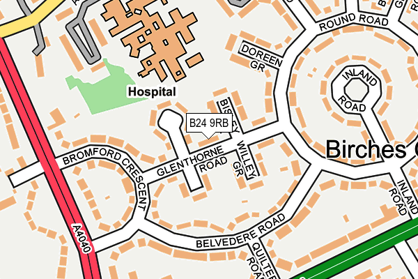 B24 9RB map - OS OpenMap – Local (Ordnance Survey) B24 9RB map - OS OpenMap – Local (Ordnance Survey)