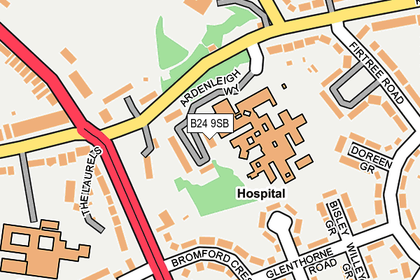 B24 9SB map - OS OpenMap – Local (Ordnance Survey) B24 9SB map - OS OpenMap – Local (Ordnance Survey)