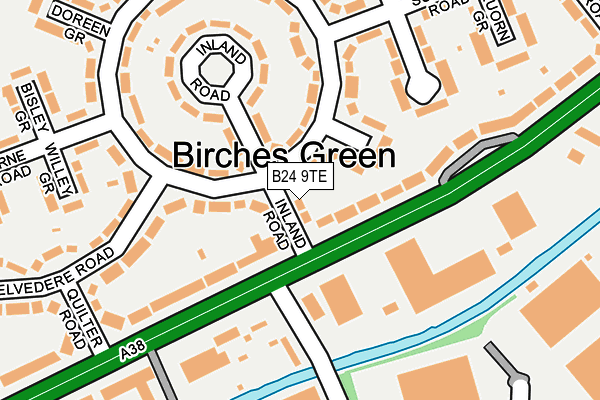 B24 9TE map - OS OpenMap – Local (Ordnance Survey) B24 9TE map - OS OpenMap – Local (Ordnance Survey)
