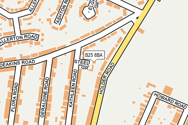 B25 8BA map - OS OpenMap – Local (Ordnance Survey) B25 8BA map - OS OpenMap – Local (Ordnance Survey)
