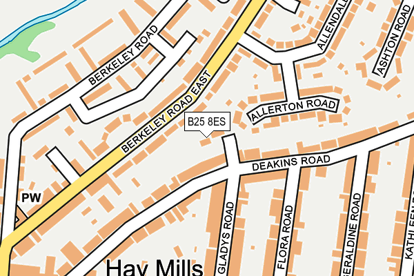 B25 8ES map - OS OpenMap – Local (Ordnance Survey) B25 8ES map - OS OpenMap – Local (Ordnance Survey)