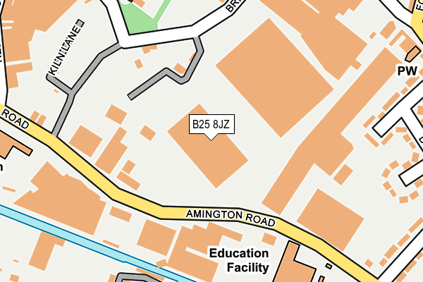 B25 8JZ map - OS OpenMap – Local (Ordnance Survey) B25 8JZ map - OS OpenMap – Local (Ordnance Survey)