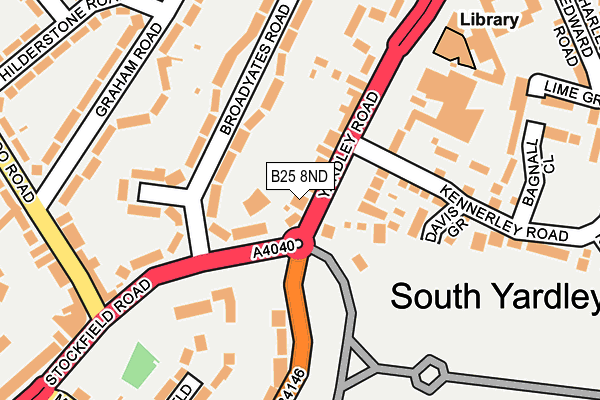 B25 8ND map - OS OpenMap – Local (Ordnance Survey) B25 8ND map - OS OpenMap – Local (Ordnance Survey)