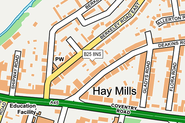 B25 8NS map - OS OpenMap – Local (Ordnance Survey) B25 8NS map - OS OpenMap – Local (Ordnance Survey)