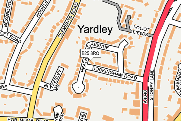 B25 8RQ map - OS OpenMap – Local (Ordnance Survey) B25 8RQ map - OS OpenMap – Local (Ordnance Survey)