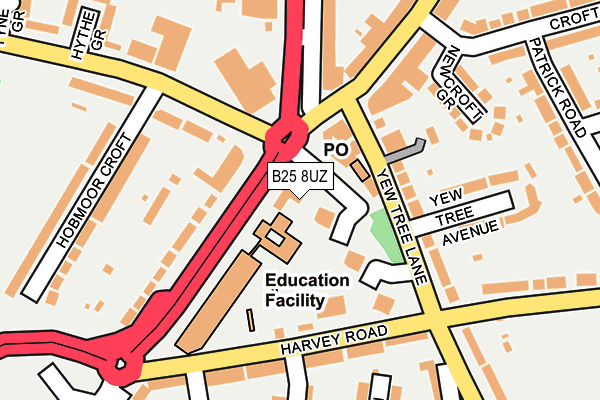 B25 8UZ map - OS OpenMap – Local (Ordnance Survey) B25 8UZ map - OS OpenMap – Local (Ordnance Survey)