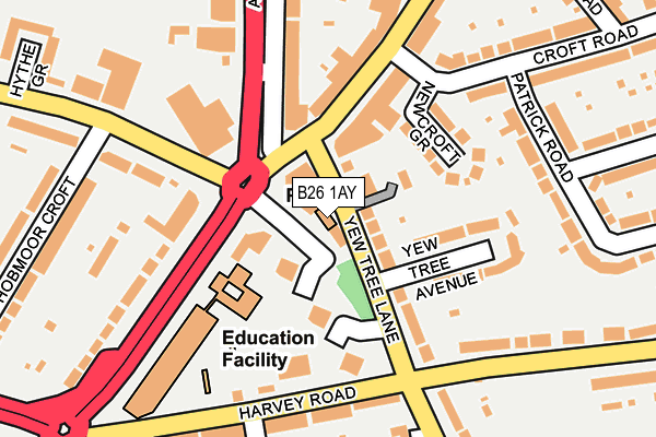 B26 1AY map - OS OpenMap – Local (Ordnance Survey) B26 1AY map - OS OpenMap – Local (Ordnance Survey)