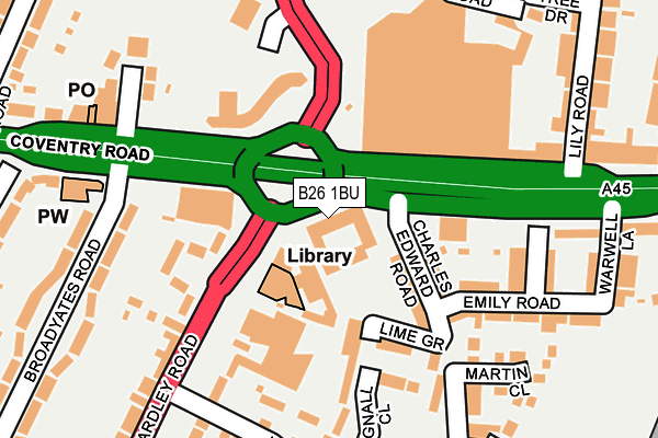 B26 1BU map - OS OpenMap – Local (Ordnance Survey) B26 1BU map - OS OpenMap – Local (Ordnance Survey)