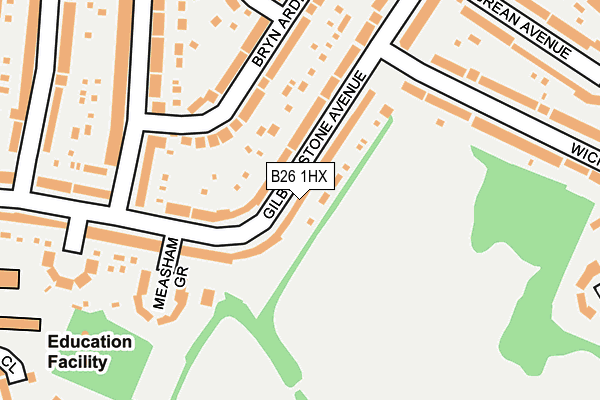 B26 1HX map - OS OpenMap – Local (Ordnance Survey) B26 1HX map - OS OpenMap – Local (Ordnance Survey)