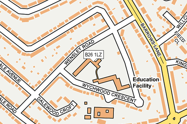 B26 1LZ map - OS OpenMap – Local (Ordnance Survey) B26 1LZ map - OS OpenMap – Local (Ordnance Survey)
