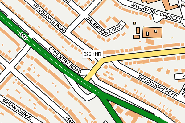 B26 1NR map - OS OpenMap – Local (Ordnance Survey) B26 1NR map - OS OpenMap – Local (Ordnance Survey)