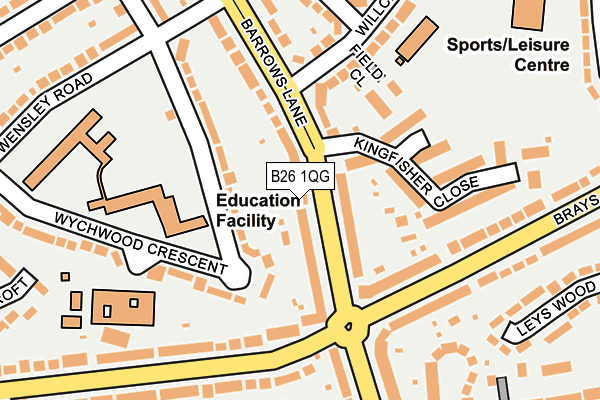 B26 1QG map - OS OpenMap – Local (Ordnance Survey) B26 1QG map - OS OpenMap – Local (Ordnance Survey)