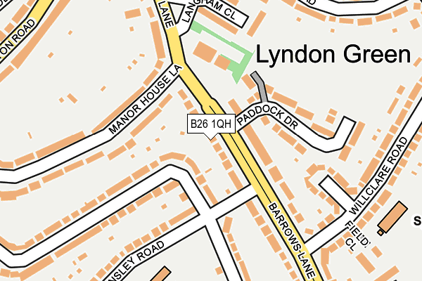 B26 1QH map - OS OpenMap – Local (Ordnance Survey) B26 1QH map - OS OpenMap – Local (Ordnance Survey)