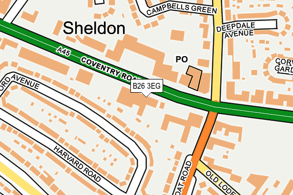 B26 3EG map - OS OpenMap – Local (Ordnance Survey) B26 3EG map - OS OpenMap – Local (Ordnance Survey)