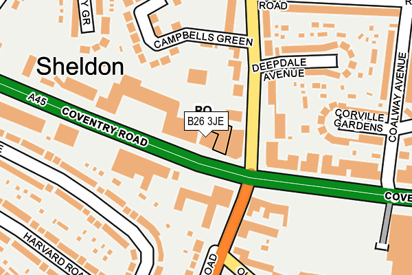 B26 3JE map - OS OpenMap – Local (Ordnance Survey) B26 3JE map - OS OpenMap – Local (Ordnance Survey)