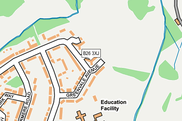 B26 3XJ map - OS OpenMap – Local (Ordnance Survey) B26 3XJ map - OS OpenMap – Local (Ordnance Survey)