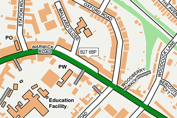 B27 6BP map - OS OpenMap – Local (Ordnance Survey) B27 6BP map - OS OpenMap – Local (Ordnance Survey)