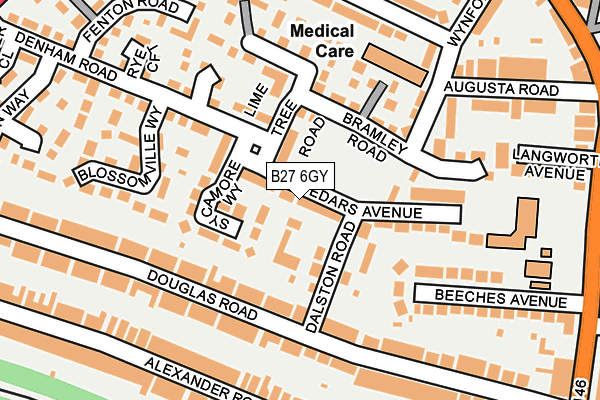 B27 6GY map - OS OpenMap – Local (Ordnance Survey) B27 6GY map - OS OpenMap – Local (Ordnance Survey)
