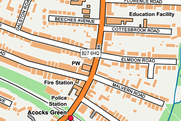 B27 6HQ map - OS OpenMap – Local (Ordnance Survey) B27 6HQ map - OS OpenMap – Local (Ordnance Survey)