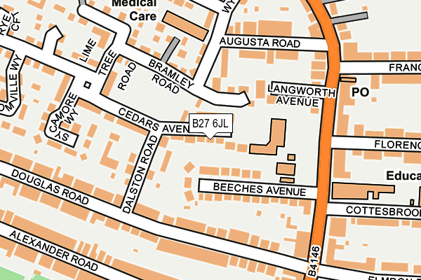 B27 6JL map - OS OpenMap – Local (Ordnance Survey) B27 6JL map - OS OpenMap – Local (Ordnance Survey)
